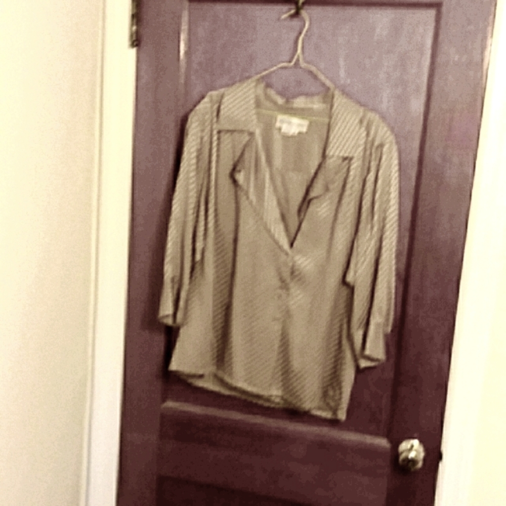 Joseph Picone BLOUSE Size 12 Tan EUC